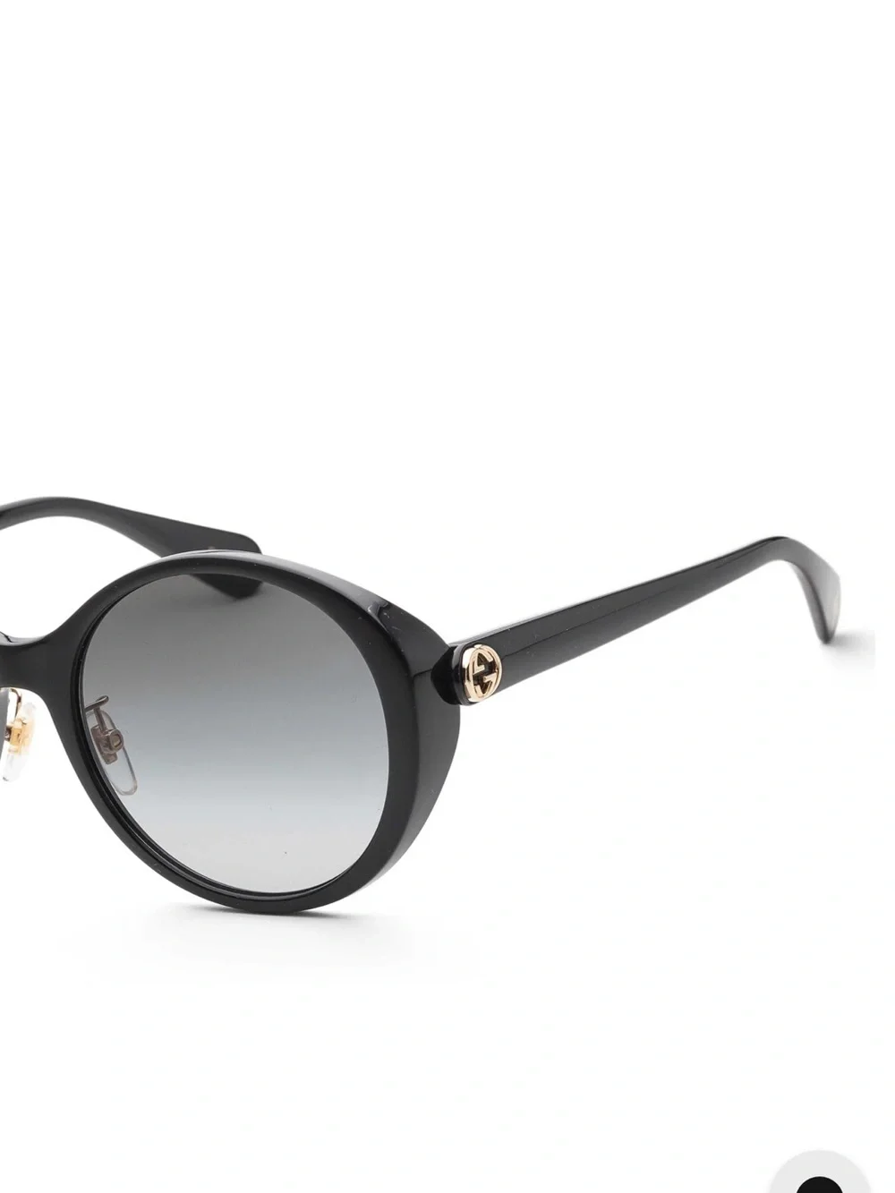 Gucci Black Frame with Gray Gradient Lenses Round Sunglasses